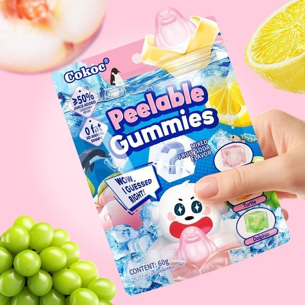 Желейные конфеты Cokoc Peelable Gummies Mixed Fruits Soda 60г 9001 фото