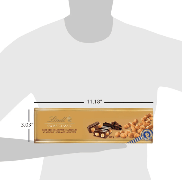 Шоколад Lindt Swiss Classic Gold Dark Chocolate and Hazelnut 300г 9988 фото