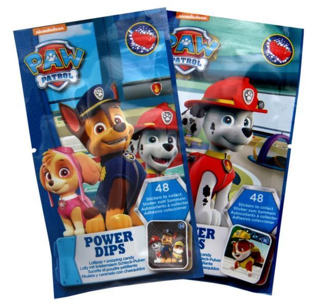 Леденец с шипучим порошком Щенячий Патруль Nickelodeon Paw Patrol Power Dips 12г 7465 фото