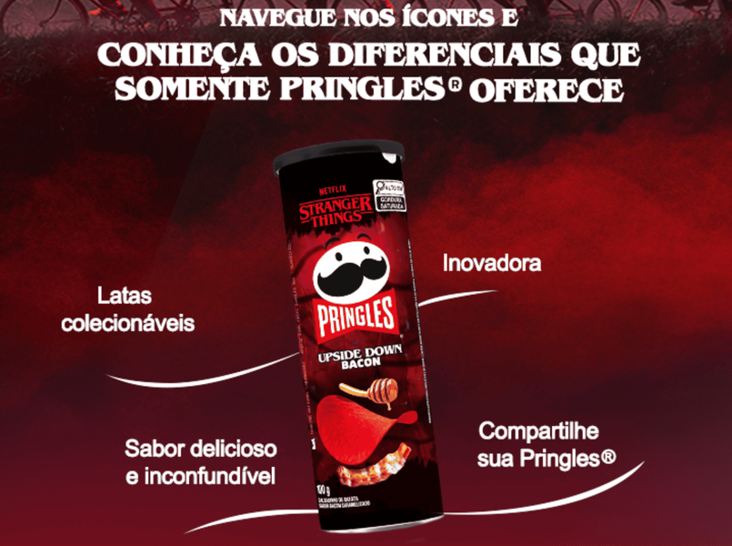 Чіпси Pringles Netflix Stranger Things Upside Down Bacon Flavor 100г 10137 фото