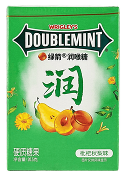 Льодяники від болю в горлі Wrigley's Doublemint Loquat Pear Flavor 20.5г 10984 фото