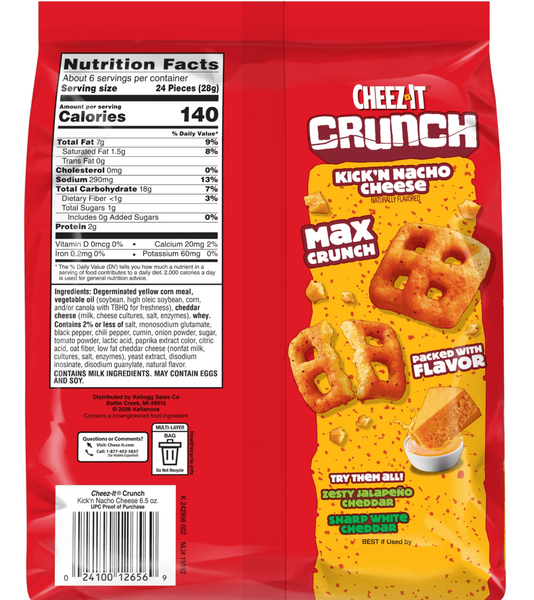 Снеки Cheez-It Crunch Kick'n Nacho Cheese Cheesy Baked Snacks 184г 11554 фото