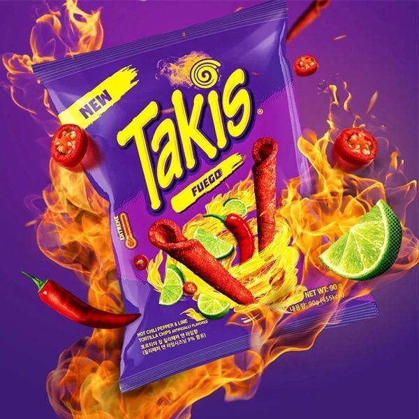 Чіпси Takis Fuego зі смаком гострого чилі перцю і лайма 92,3 г 6827 фото