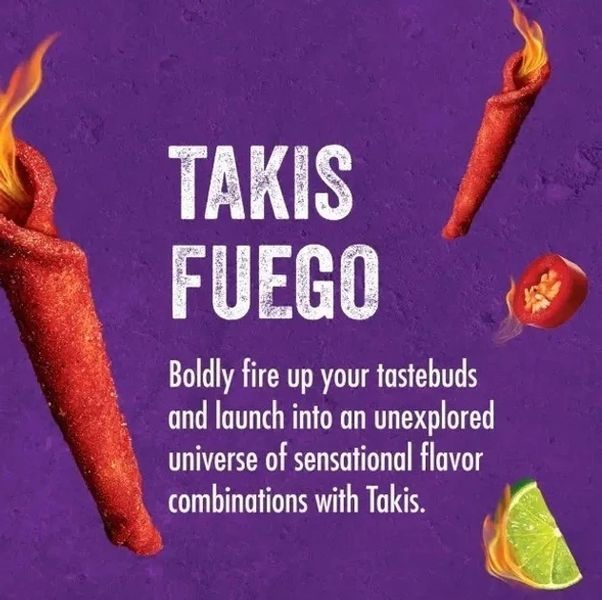 Чіпси Takis Fuego зі смаком гострого чилі перцю і лайма 92,3 г 6827 фото