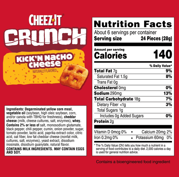 Снеки Cheez-It Crunch Kick'n Nacho Cheese Cheesy Baked Snacks 184г 11554 фото