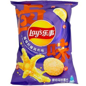 Чіпси Lay's Hot & Sour Lemon Braised Chicken Feet Flavor Potato Chips 60g 5889 фото