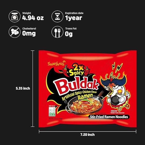 Лапша быстрого приготовления Buldak Samyang 2x Spicy Hot Chicken Ramen 140 g 5753 фото