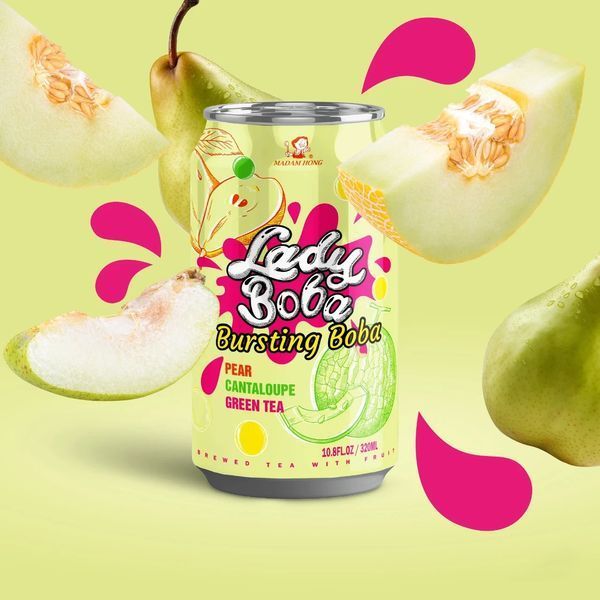 Напиток Lady Boba Bubble Tea со вкусом с грушей и дыней 320 мл 6764 фото