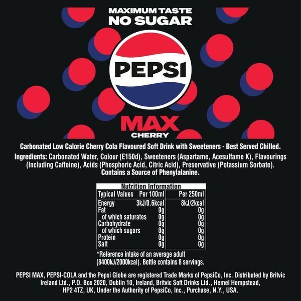 Газированный напиток Pepsi Max Cherry No Sugar 330мл 8803 фото