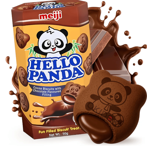 Шоколадне печиво Meiji Hello Panda Cocoa Biscuits Chocolate 42г 9053 фото