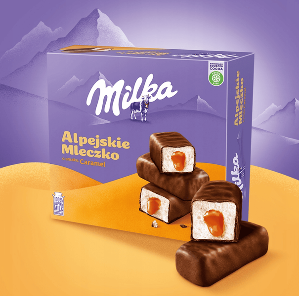 Цукерки пташине молоко Milka Alpine Milk Caramel 330г 9840 фото