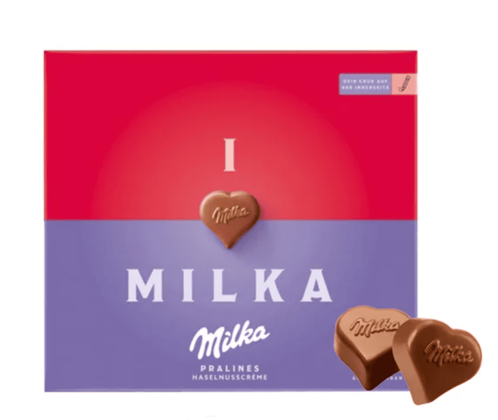 Шоколадні цукерки Milka I Love Milka Pralines Hazelnut Cream Chocolate 110г 10339 фото