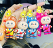 Рожевий силіконовий брелок Лабубу Cute Love Backpack Labubu Silicone Keychain 6.9 см, 1шт 8953 фото 6