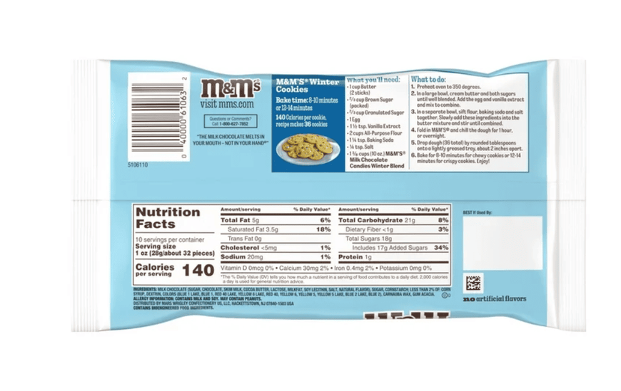 Драже M&M's Winter Blend Milk Chocolate Christmas Candy 283.5г 9695 фото