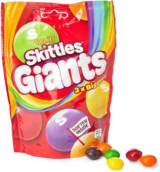 Драже Skittles Giants Fruits 3X Bigger 125g 1095 фото