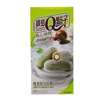 Моті Taiwan Dessert, Mochi Roll Green Tea Red Bean Milk, 150г 6310 фото