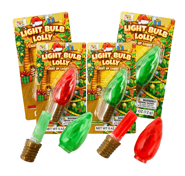 Леденец-лампочка Lighted Christmas Light Bulb Lolli Candy Pops 1шт, 12г 9701 фото