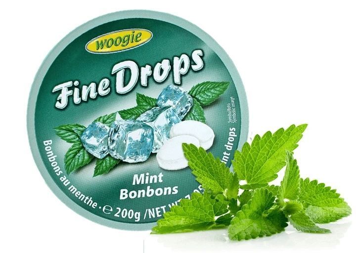 Леденцы Woogie Fine Drops со вкусом мяты 200г 7136 фото