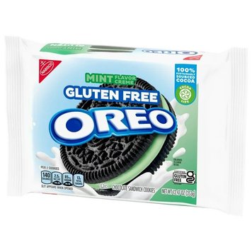 Печенье без глютена Oreo Gluten Free Mint Creme Chocolate Sandwich 353 g 4979 фото