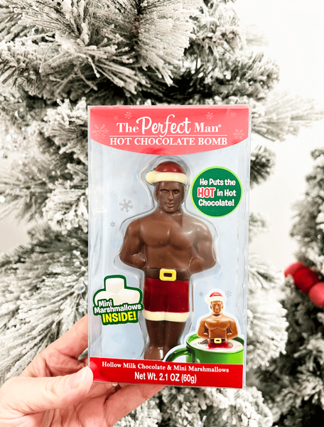Шоколадна бомбочка Санта з міні-маршмеллоу The Perfect Man Hot Chocolate Bomb 60г 9696 фото