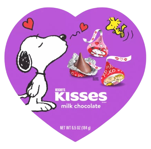 Шоколадні цукерки Hershey's Kisses Valentine's Day Milk Chocolate Snoopy and Friends 269г 8043 фото