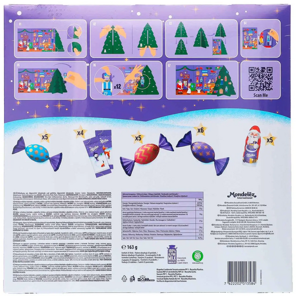 Різдвяний адвент-календар Milka 3D Basteln Adventskalender 163 г 7443 фото