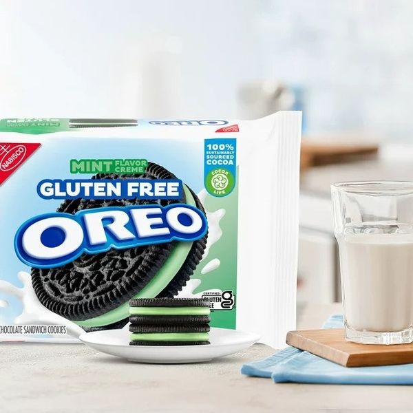 Печенье без глютена Oreo Gluten Free Mint Creme Chocolate Sandwich 353 g 4979 фото