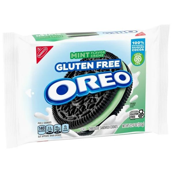 Печенье без глютена Oreo Gluten Free Mint Creme Chocolate Sandwich 353 g 4979 фото