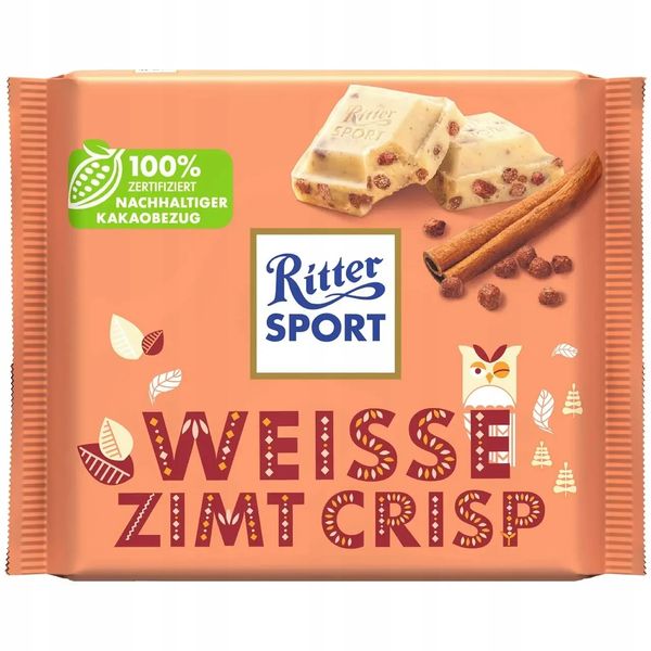 Шоколадка Ritter Sport Weisse Zimt Crisp 100g 4146 фото