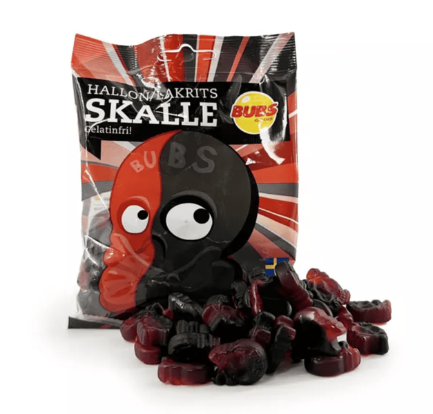 Жевательные конфеты Bubs Hallon Liquorice Skalle Gelatinfri 92г 9255 фото