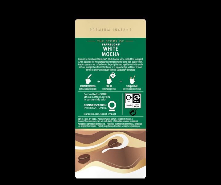 Розчинна кава Starbucks White Chocolate Mocha 5шт 117г 6830 фото