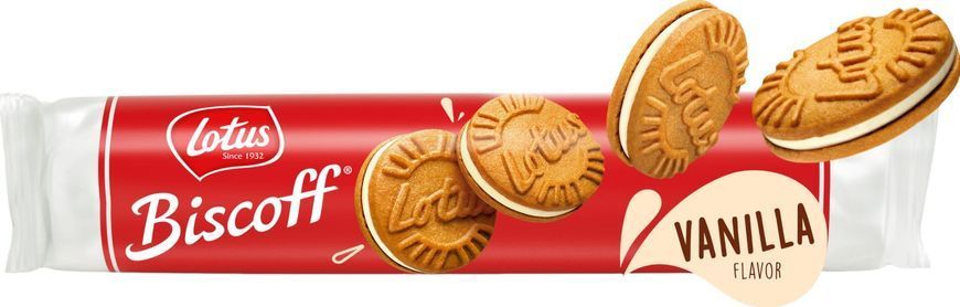 Печенье Lotus Biscoff Vanilla Sandwich Biscuits 110г 4308 фото