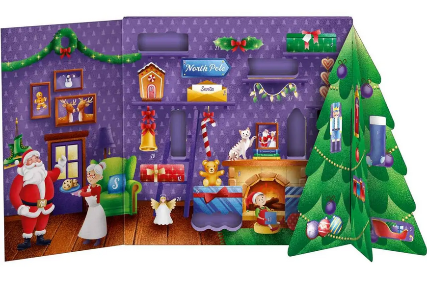 Різдвяний адвент-календар Milka 3D Basteln Adventskalender 163 г 7443 фото