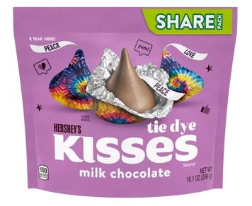 Шоколадні цукерки Hershey's Milk Chocolate Tie Dye Kisses 298 г 7726 фото