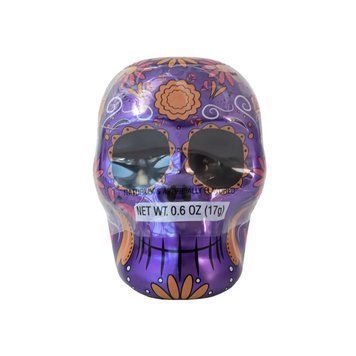 Металевий череп із цукерками Halloween Skull Tin with Smarties 17g (фіолетовий) 3985 фото