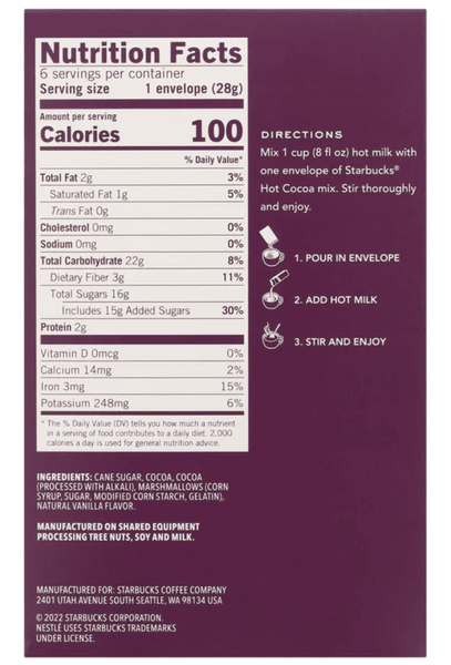 Горячий шоколад Starbucks Marshmallow Hot Cocoa  170г 10045 фото