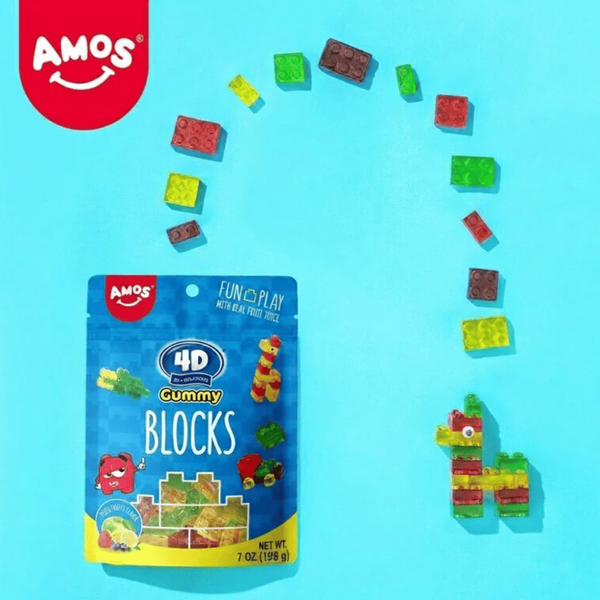 Желейные конфеты Amos 4D Gummy Blocks 198г 10096 фото
