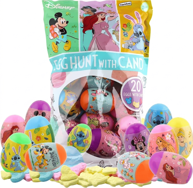 Пластикові яйця з цукерками Frankford Disney Easter Egg Hunt with Candy 20 шт, 90г 10843 фото