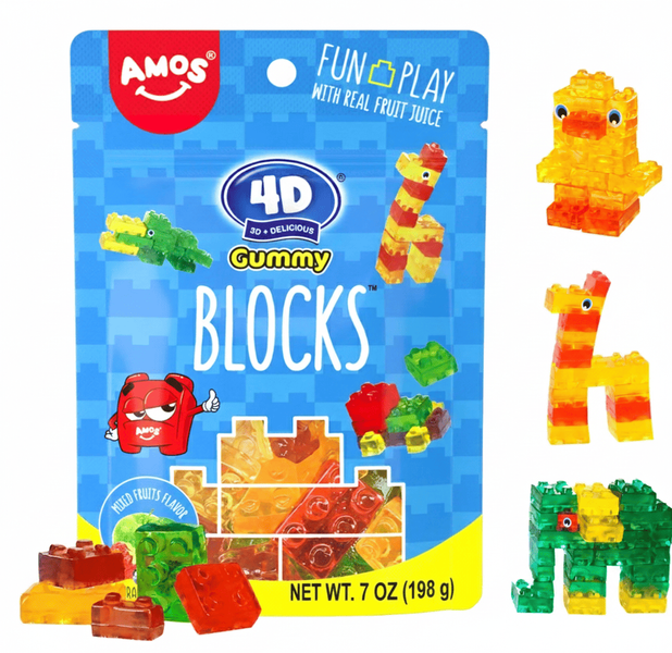 Желейные конфеты Amos 4D Gummy Blocks 198г 10096 фото