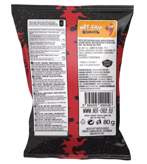 Экстра острые&nbsp;сухарики Hot Chip Chilli Strips Smoked Scorpio 80г 9512 фото