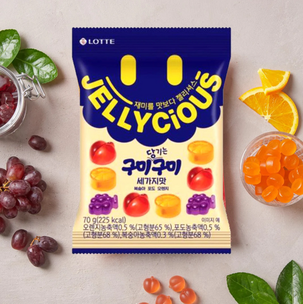 Жевательные конфеты Lotte Jellycious Gummy Fruit Jelly 70г 7966 фото