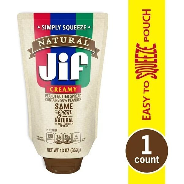 Арахисовая паста кремовая Jif Natural Squeeze 369 g 4102 фото