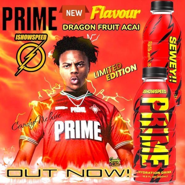 Энергетический напиток Prime Ishowspeed Energy Drink Dragon Fruit Acai 500мл 8154 фото