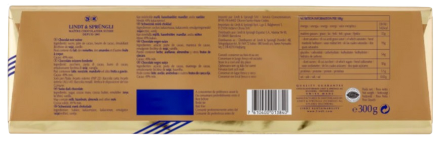 Чорний шоколад Lindt Swiss Classic Surfin Dark Chocolate 300 г 7626 фото