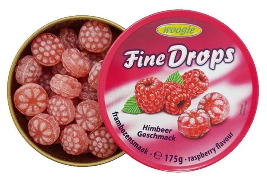 Льодяники Woogie Fine Drops зі смаком малини 175г 7138 фото