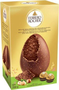 Пасхальний набір шоколадне яйце з 2 цукерками Ferrero Rocher Hollow Hazelnut 200г 8252 фото