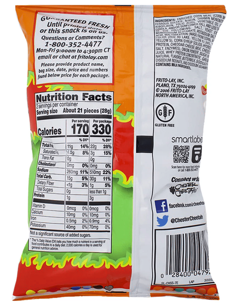 Чіпси Cheetos Flamin Hot Crunchy Limon 28.3г 10248 фото