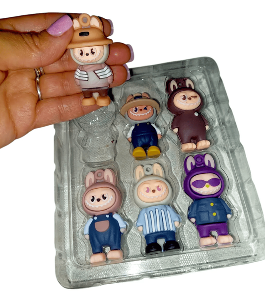 Набор игрушек-брелков Лабубу Labubu Set De Figuras Coleccionables 6шт 9062 фото