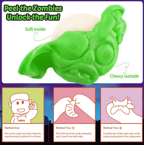 Желейные конфеты Amos Peelerz Peelable Gummy Zombie 65г 9313 фото