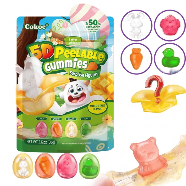 Желейные конфеты Cokoc 5D Peelable Gummies Mixed Fruit Flavor 60г 10492 фото